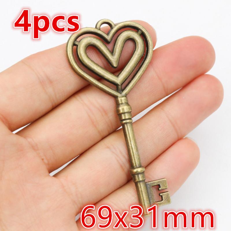20-50pcs Alloy Metal Key Charms Pendant DIY Jewelry Making Accessories Findings for Earrings Necklace Bracelet