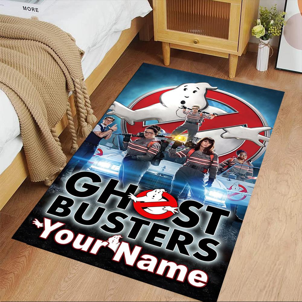 Ghostbusters Personalized Text Floor Mat Suitable for Entryway Kitchen Study room Bedrooms Antislip Carpet Anime Office Decor Wedding Party Gift