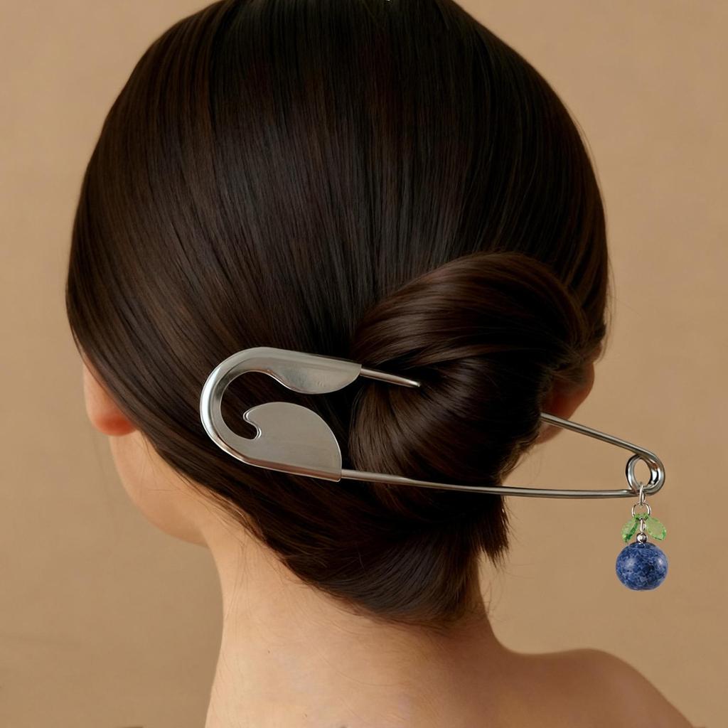 Stylish Large Silver Hair Brooch: Creative Metal Claw Clip for Thick Hair