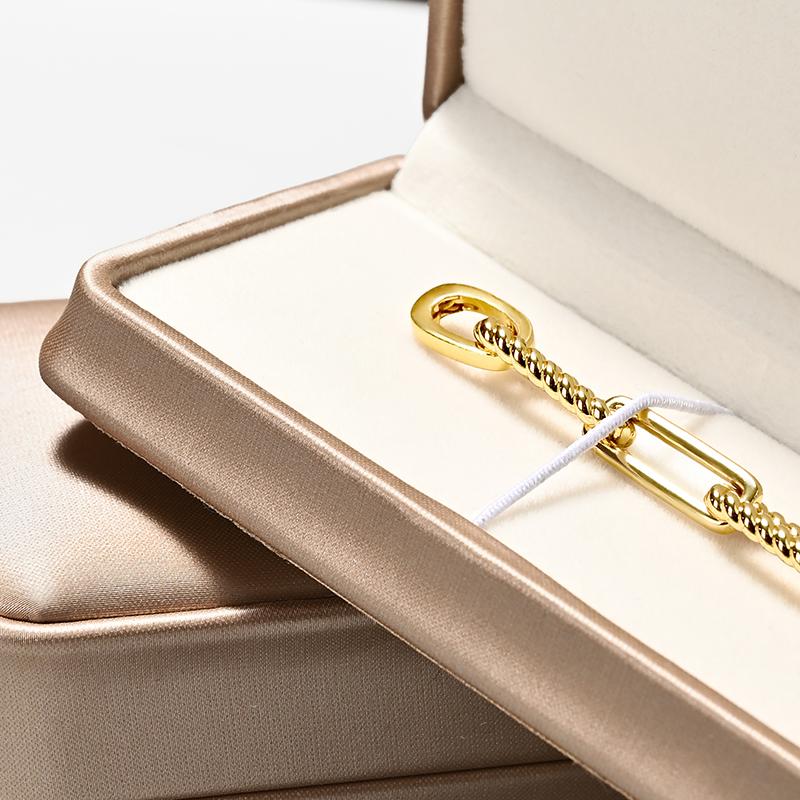 Oirlv Golden Jewelry Ring Box Leather Earring Necklace Pendant Gifts Display Box For Proposal Engagement Wedding Packaging Box
