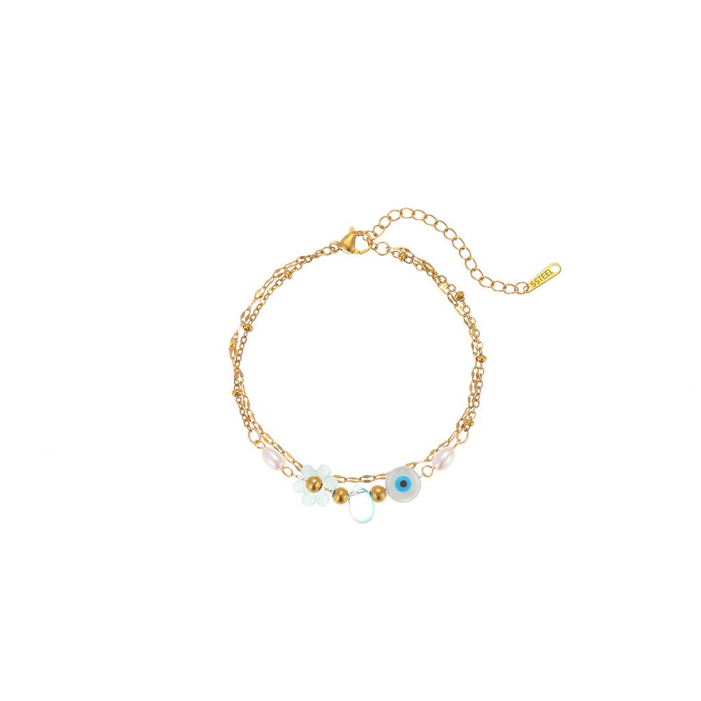 GEMCHIC Women's Bohemian Summer Beach Bracelet Set - Starfish, Flower & Ice Cream Charm Anklets