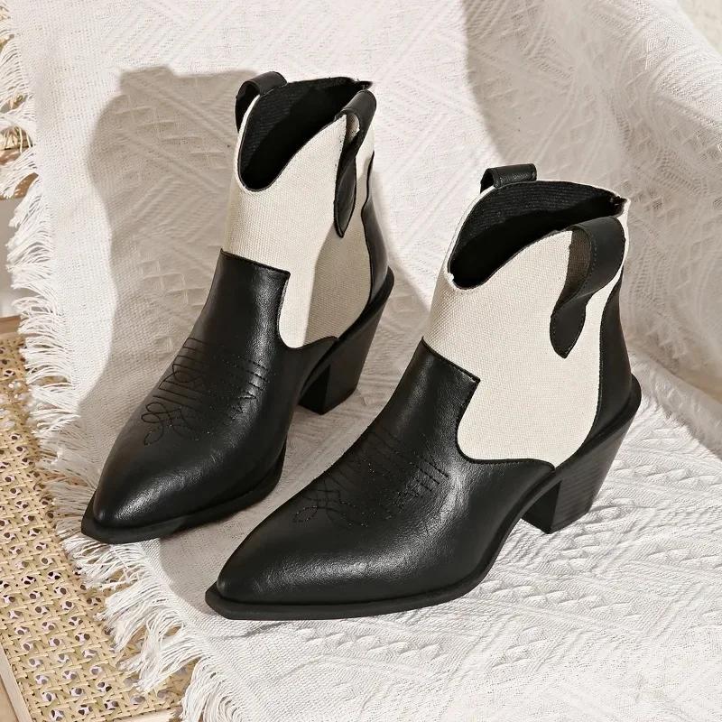 

Женские полусапоги челси с острым носком, ретро туфли на среднем каблуке, 2024 зима, классическая обувь, новый бренд, платье, готика, женская обувь 36 бежевый