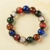 Handmade Beaded Bracelet With Pixiu Charm Lucky Amulet Women Men Vintage Style 20 Beads