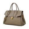 2024 Autumn/Winter Women's Retro Leather Large Capacity Commuting Tote Briefcase