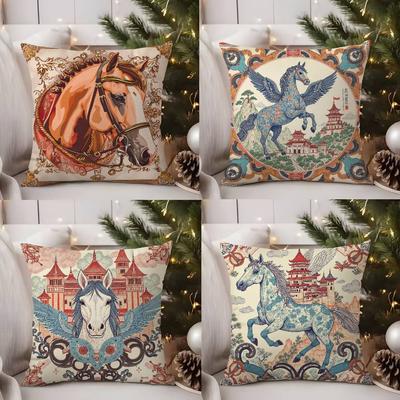 Luksusowa Poszewka na Poduszkę Dream Pegasus Sofa Salon Sypialnia Dwustronny Nadruk Kwadratowa Poduszka Poduszka na Drzemkę Poszewka