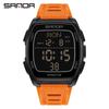SANDA 9080 Men's Luminous Barrel-Shaped Sports Watch - Multifunctional, Waterproof, and Ideal for Student Parties.