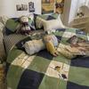 Simple College Style Four-piece Bedding Set Double Bed Quilt Cover Four-piece Pillowcase