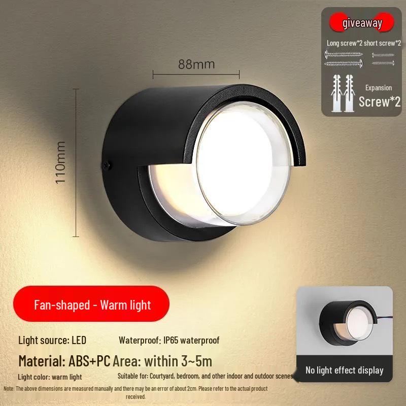 Waterproof LED Outdoor Wall Light for Hotel, Stairwell, Villa, Balcony, Garden, or Corridor.