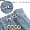 1PC 4cm Simple Detachable Pants Clips Adjustable Waist Buckle Nail-free Metal Pins Button For Girls Jeans Waist Tightener