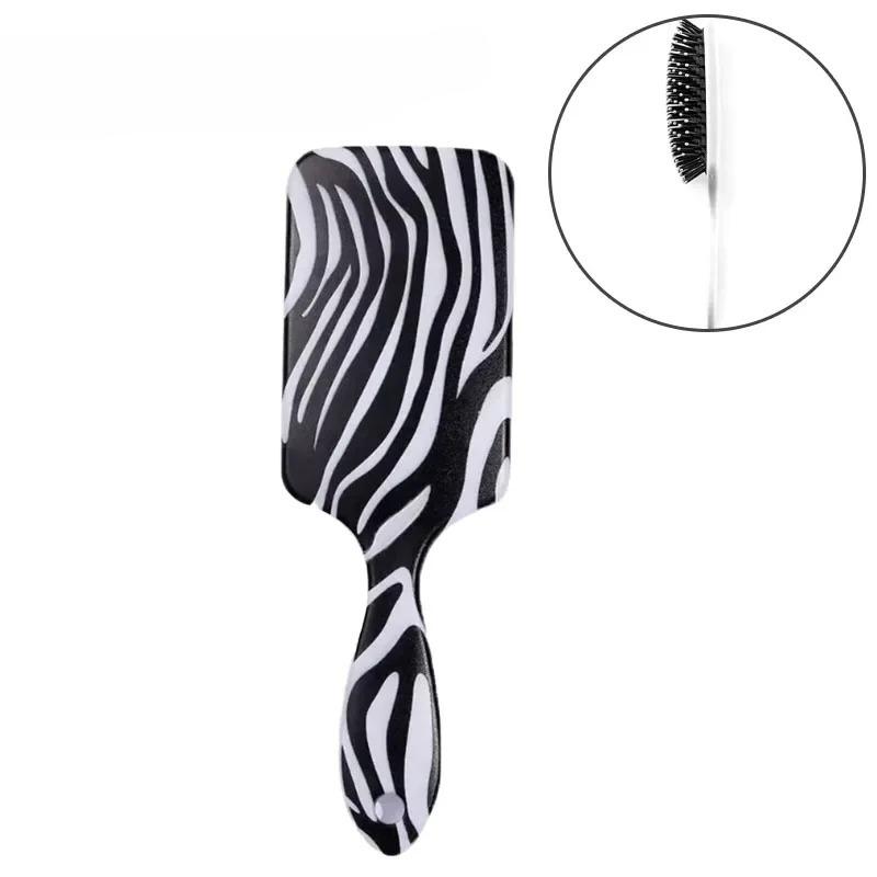 

Massage Comb for Hair Care Beauty Ergonomic Detangling Brus for Scalp Massage Beauty Tool for Daily Hair Grooming кольоровий друк зебри