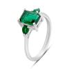 Silver Ring with Emerald Nano 1.708ct, Item Weight 1.88 G (2205364)