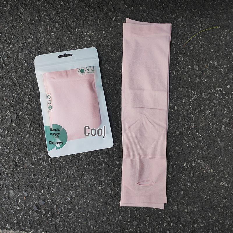 Korean Style Solid Color Ice Sleeves for Women - UV Protection Arm Covers for Summer, Running, Cycling, and Sun Protection.