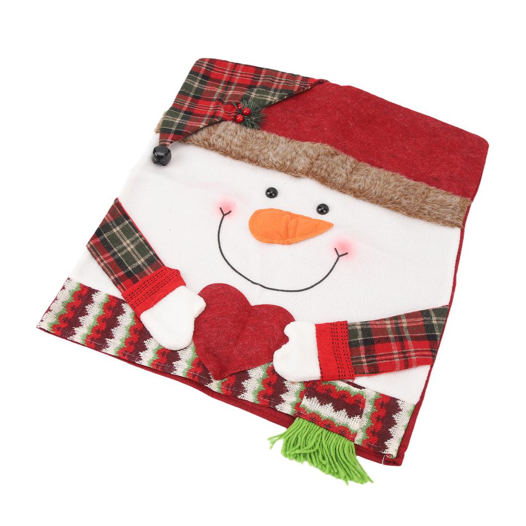 Weihnachtsessen Stuhllehnenbezüge Einfach zu installieren Weich Knitterarm Rutschfest Weihnachts-Stuhlhussen für Esszimmer