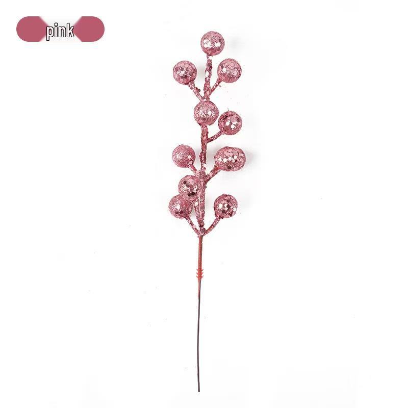 Shiny Christmas Fruit Picks & Glitter Berry Branches for Tree & Wreath Decor