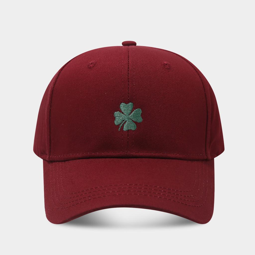 Lucky Four Leaf Clover Baseball Cap With Embroidered Flora For Spring Outdoor Activities