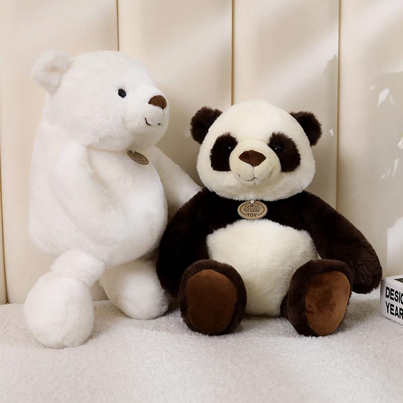 Vycpaná 30cm kreslená zvířátka uklidňující plyšová hračka Panda Bear Husky Lední medvěd Gorila Tučňák Dárek k narozeninám pro děti