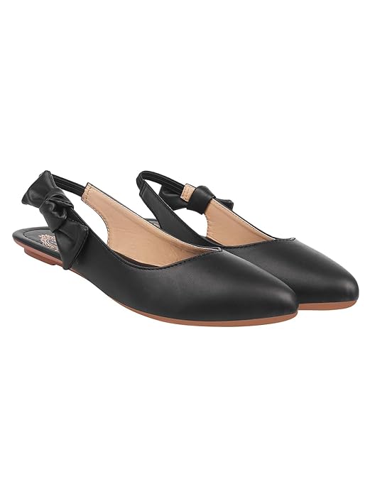 Pantofi Femei Shoetopia cu Vârf Ascuțit și Fundă Laterală Stilati & Confortabili || Pantofi Balerini Slingback pentru Încălțăminte Casual & de Petrecere