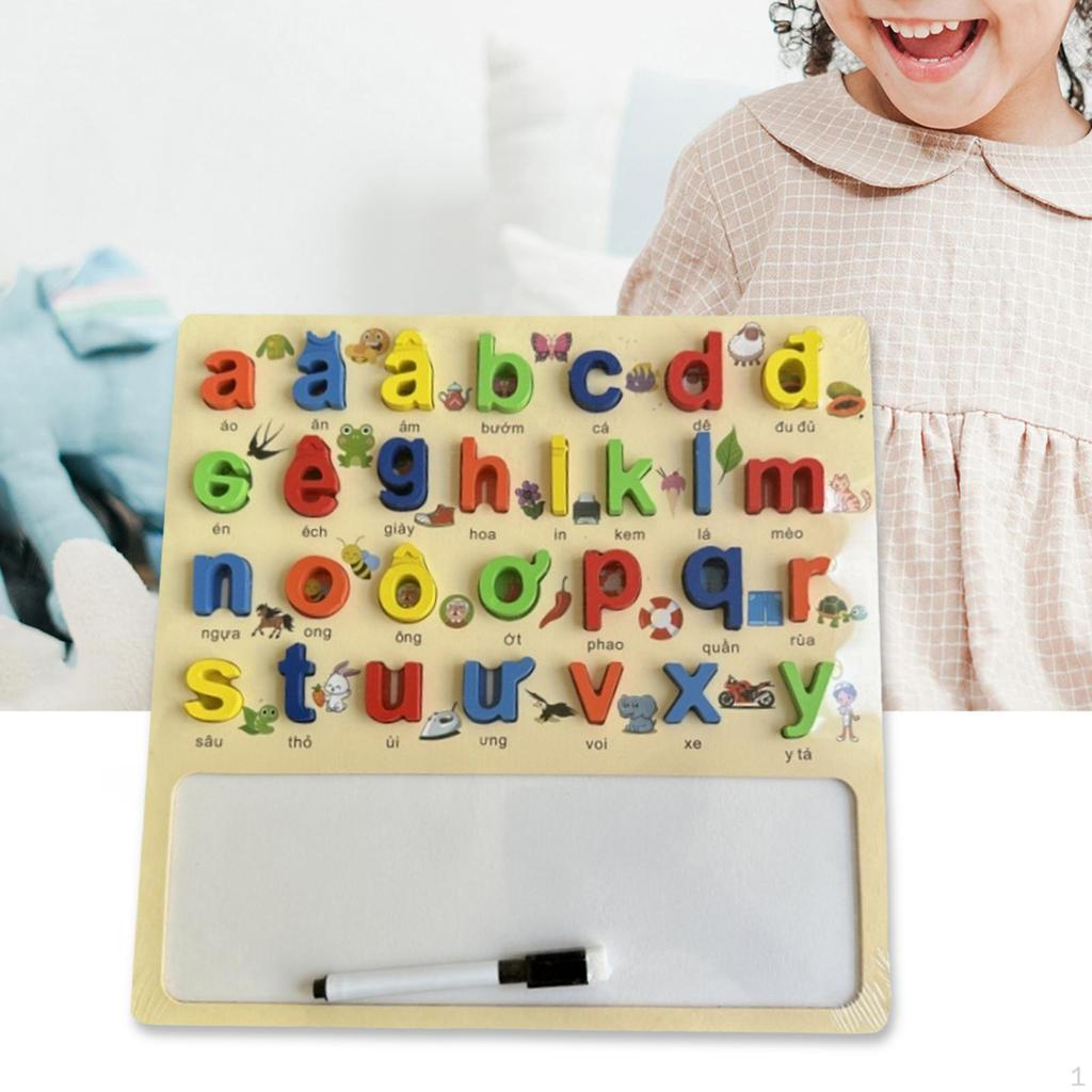 Alphabet Puzzle Board 30x30cm, Sensory Toy, Coordination, Wooden Puzzle, Valentine's Day Gifts,