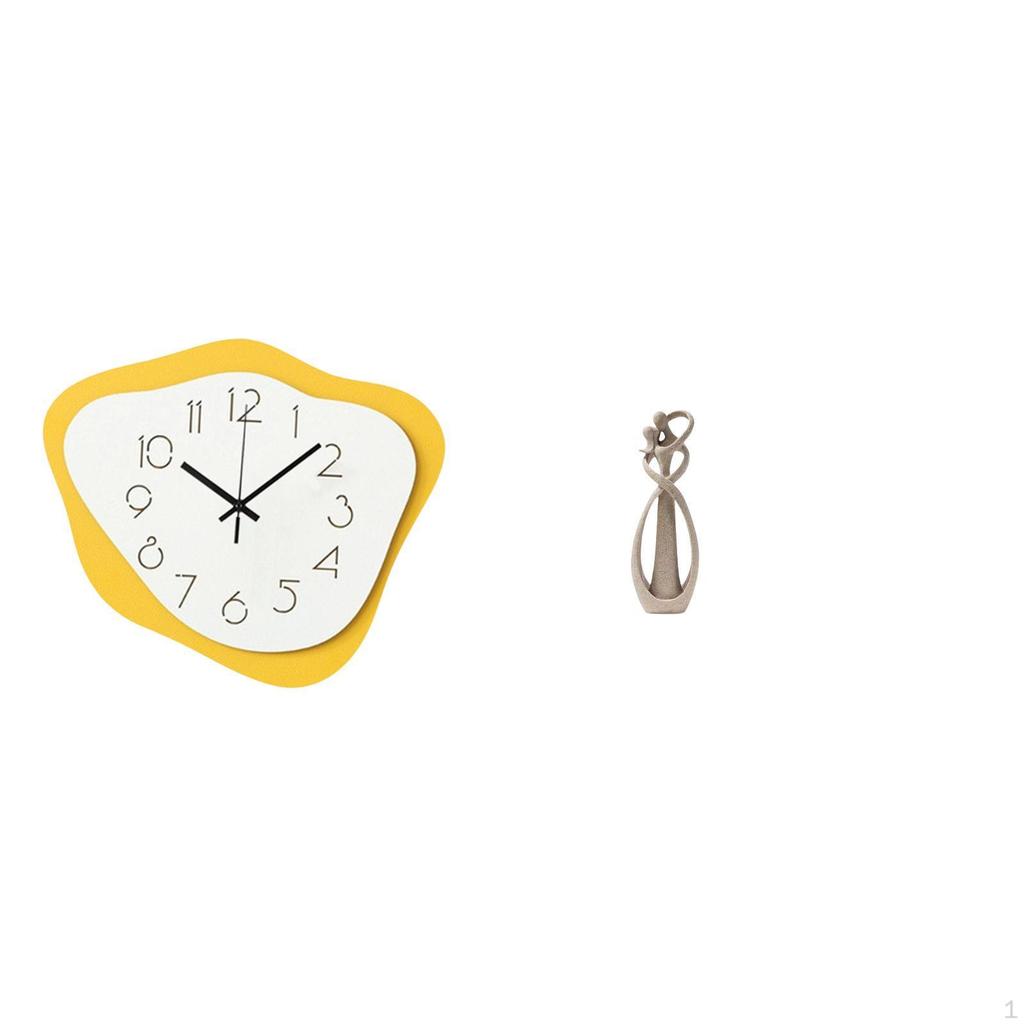 Acrylic Lovers Wall Clock Sculpture Modern Ornament Silent Timepiece for Holiday Housewarming