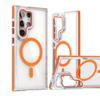 Luxury Wireless Charge Lens Holder Phone Case for Samsung Galaxy S24 S23 S25 Ultra Plus Magnetic Shockproof Clear Cover