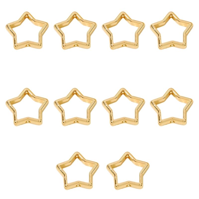 10pcs Two Hole CCB Heart Flower Star Oval Circle Frame Beads Spacer Connectors for Diy Bracelet Earrings Pendants Jewelry Making