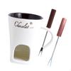 Chocolate Fondue Mug 130ml Melting Butter Melt Pot with Fork for Candy Cooking Dinner