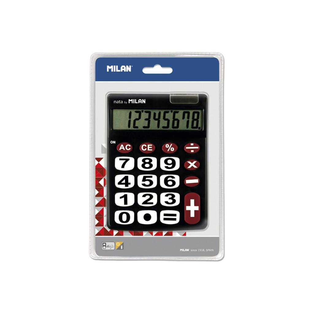 Milan 8 Digit Calculator Big Key 151708BL Black