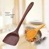 High-Temperature Resistant Non-Stick Wooden Stir-Fry Spatula with Long Handle