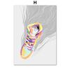 Funky Luxusní značka Tenisky Móda Boty Nástěnné umění Malba na plátno Severské plakáty a potisky Nástěnné obrazy pro výzdobu obývacího pokoje