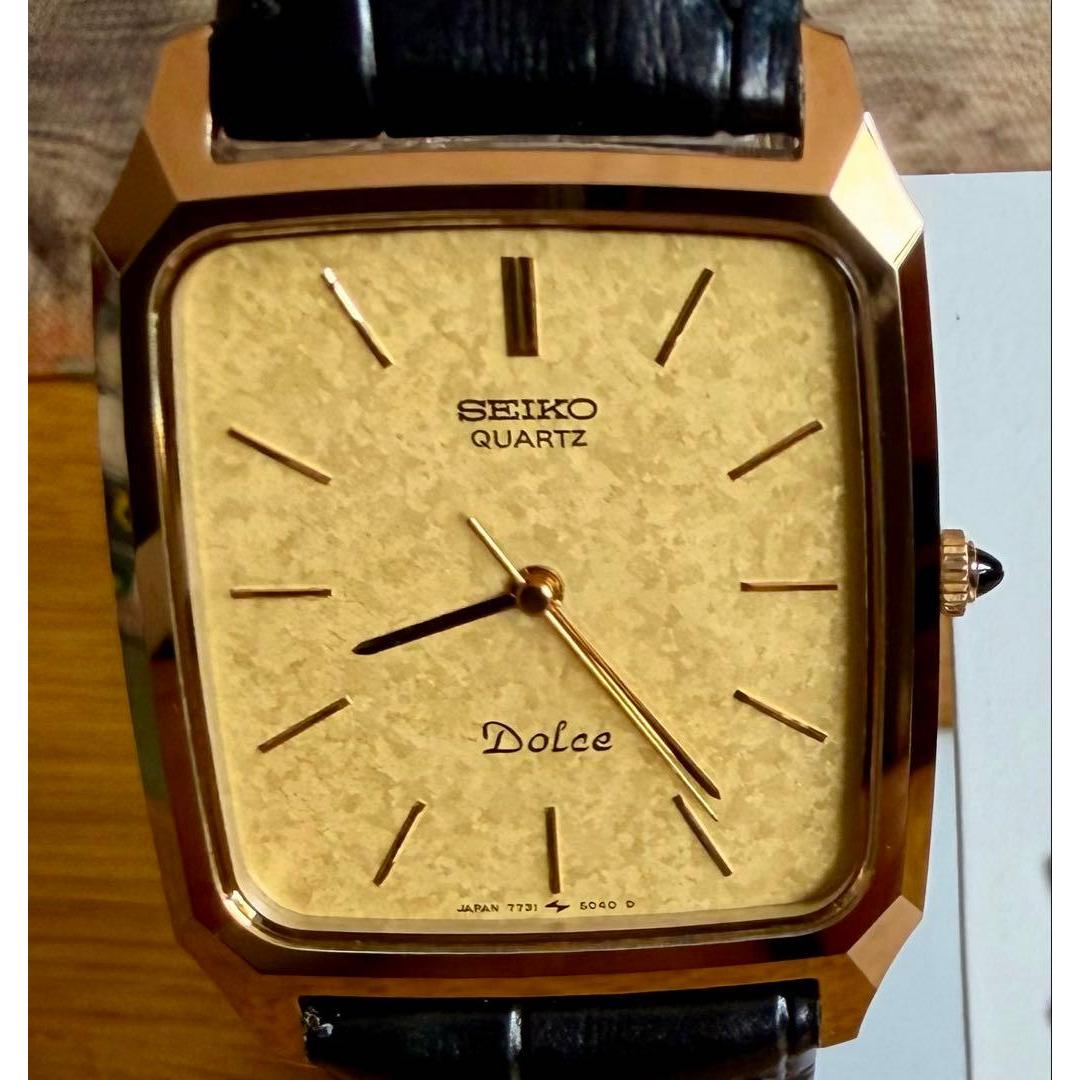 Мужские кварцевые часы SEIKO Dolce в хорошем состоянии, золотые