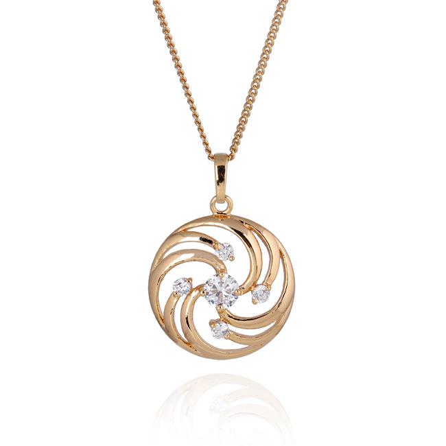 Высококачественное ожерелье с подвеской из циркония - Тренд, горячий товар Gold with White Zircon