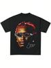 Rapper Young Thug Thugger Portrait Vintage Hip Hop Style Black Cotton Unisex T-shirt