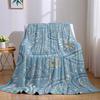 Blue Paisley - Inspired Pattern Flannel Blanket Warm Soft Halloween Christmas Couch Warm Cozy Decorative Decor For All Season