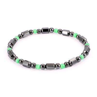 Pulsera de Hematita de Terapia Magnética para Mujer Hombre Brazalete para Pérdida de Peso Joyería Negro Verde