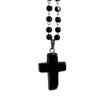 Gothic Pearl Beaded Choker Cross Pendant Necklace Punk Crucifix Neckchain Religious Clavicle Chain Party Accessory