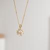 Geometric Zircon Christmas Pendant Necklace, 18K Gold Stainless Steel, Diamond-Set Gemstone Clavicle Jewelry, Ins Style.