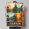 Japan Four Seasons Travel Printed Poster Customized Retro Wall Art Vintage Metal Tin Signs for Home Desk Decor Room Decoration