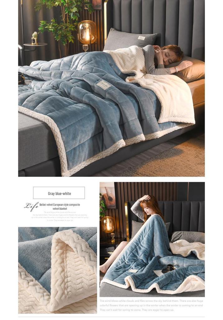 AB Version Milk Velvet Multifunctional Winter Shawl and Blanket - Thick, Warm, Double-Sided Velvet