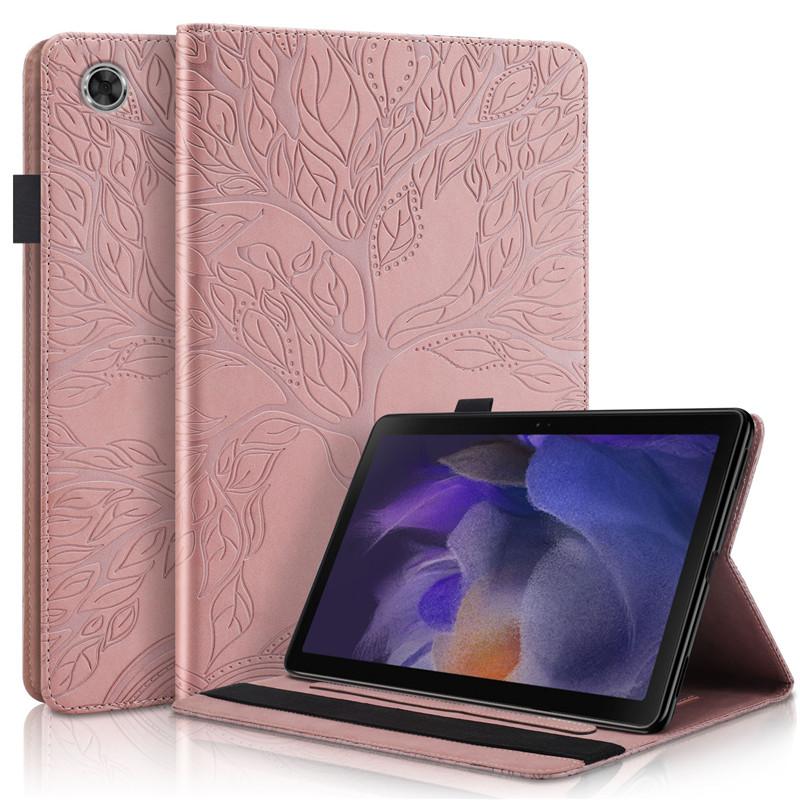 For Samsung Tab A11 Case 8.7 Inch Embossed Tree PU Leather Wallet Flip Cover for Funda Galaxy Tab A11 8.7 2025 Case SM-X130 X135