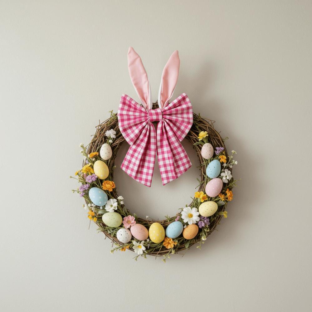 Decorative Style Bunny Ear Bow Fabric Material Decorative Fabric Bow  Indoor Decoration
