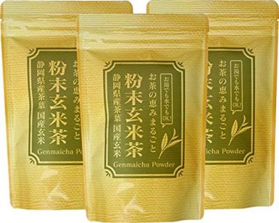 Pulverisierter Genmaicha (Brauner Reis Tee) 200 g x 3 Beutel (600g) Sparpackung, Kommerzielle Nutzung, Pulvertee (Kakegawa, Präfektur Shizuoka) mit japanischem Braun
