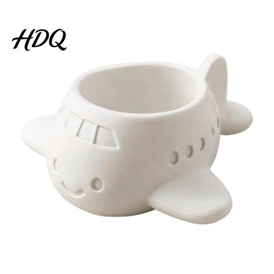 Creative Office Plant Holder 3D Printed Cartoon Airplane Succulents Pot Cute Desktop Flower Pot Indoor Window Sill Container for Small Plants,