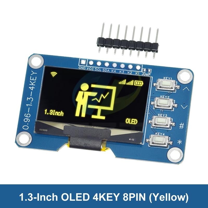 TZT 0.96/1.3 inch I2C OLED Display Driver SH1116/SH1315 with 1x4/4x4 keyboard Display Module screen module