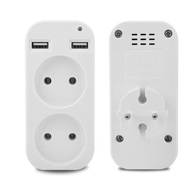 2 USB 2 Soket Dönüşüm Fişi Genişletme Soketi Almanca Fransızca Rusça Avrupa