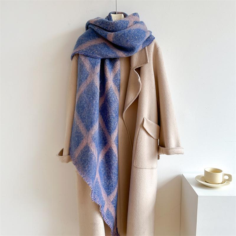New Thickened and Elongated Winter Scarf Cashmere Feeling Shawl and Wraps Pashmina Neckerchief Bufanda Female Poncho 48Colors