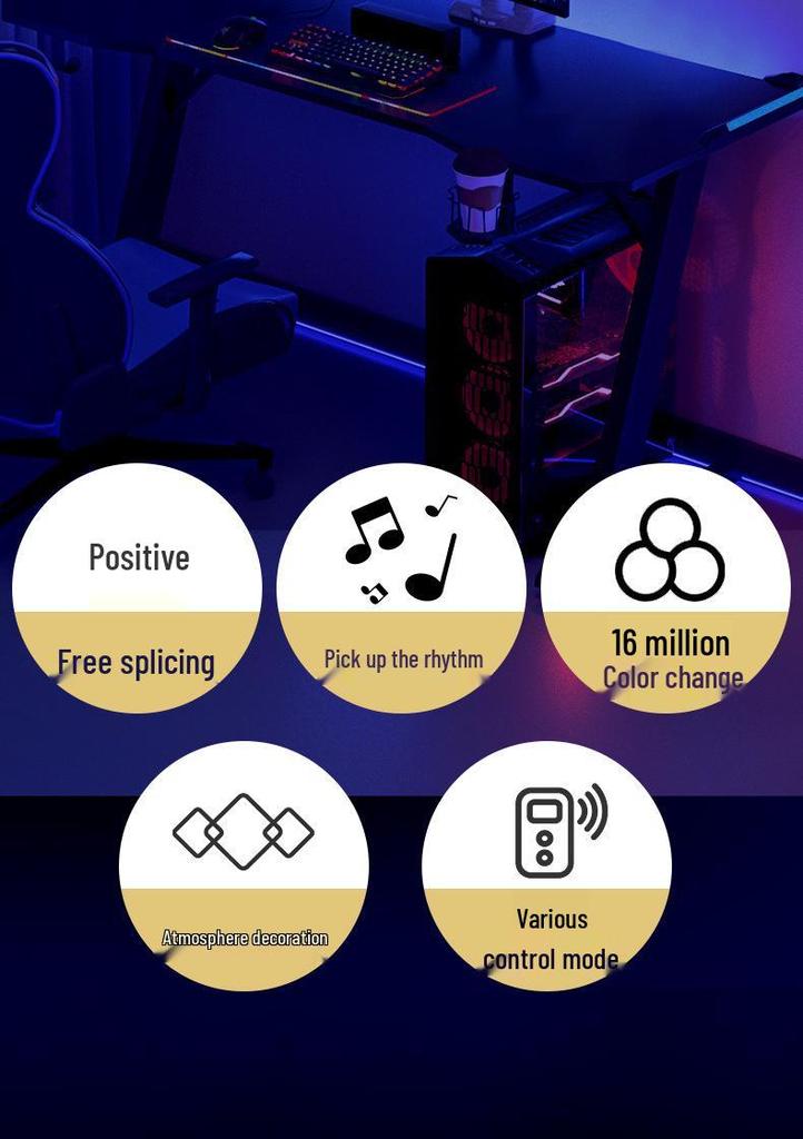 Smart RGB Music Rhythm Light: Color-Changing E-sports Atmosphere Quantum Honeycomb Light
