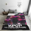 Super Soft BlanketGirls Boys Airplane Travel Saja Boys team KPop Demon Hunters Throw Blanket  Flannel Bedspread For Bed Cover