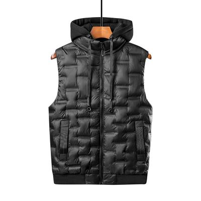 Vest Men's Autumn and Winter Slim Fit Hooded Vest Handsome Cotton Coat Sweetheart Tank Top