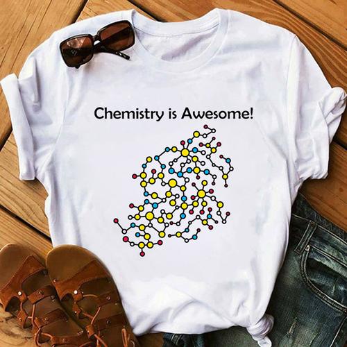 Chemistry Is Awesome The Chemistry Equation Is Great. Baggy Top, Crew-neck, Hipster T-top Aesthetic Clothes Oversized T Shirt