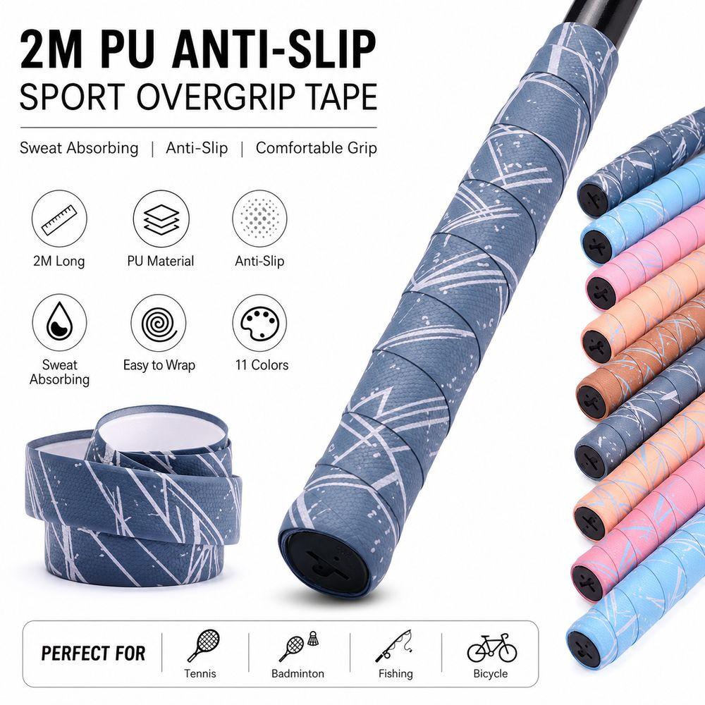 Anti-slip Racket Handle Wrap 2M Anti-skid Grip Tape New Racket Grips Sweat Band  Fishing Rod